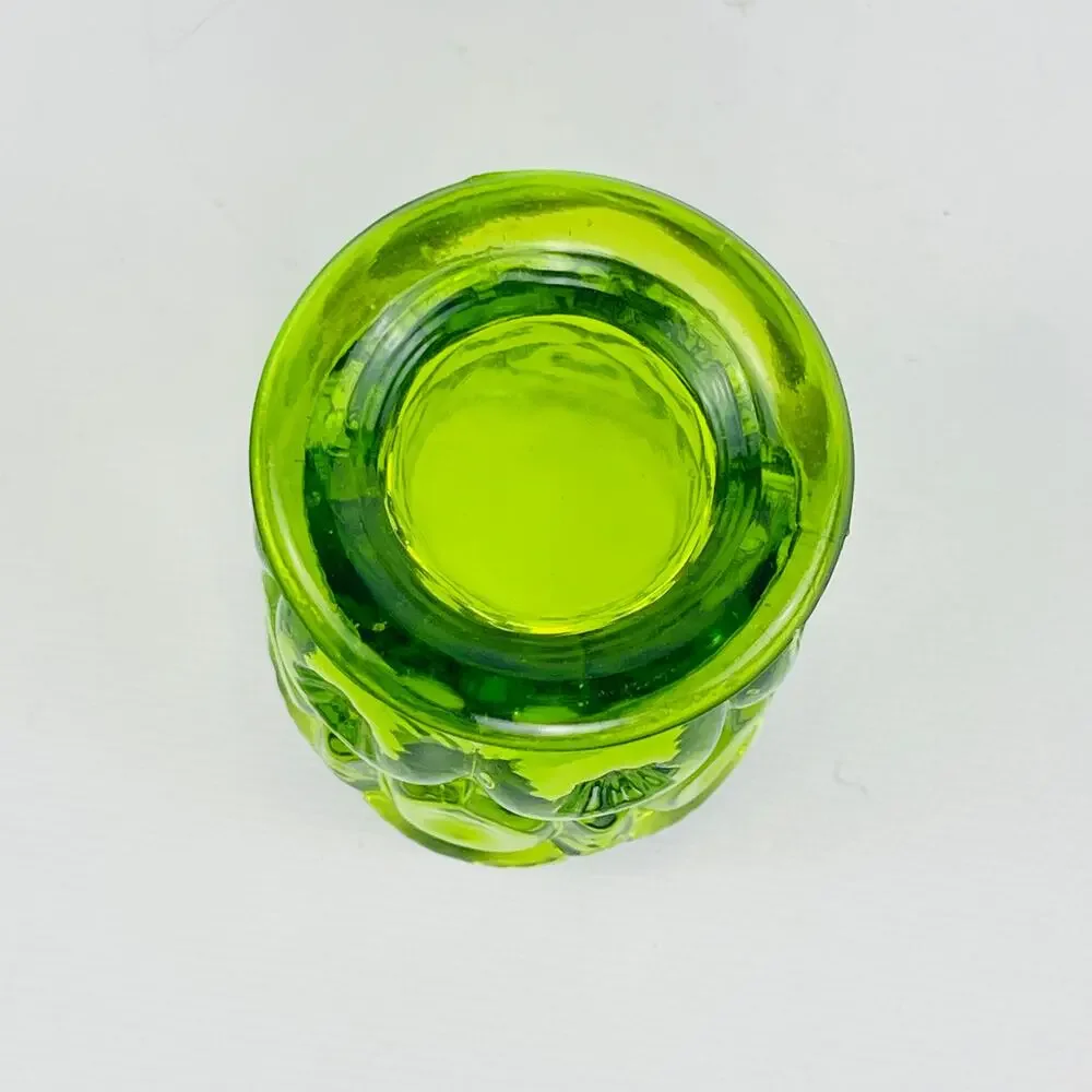 Vintage L.E. Smith Glass Green Moon & Stars Toothpick Holder / Votive - Picture 2 of 4